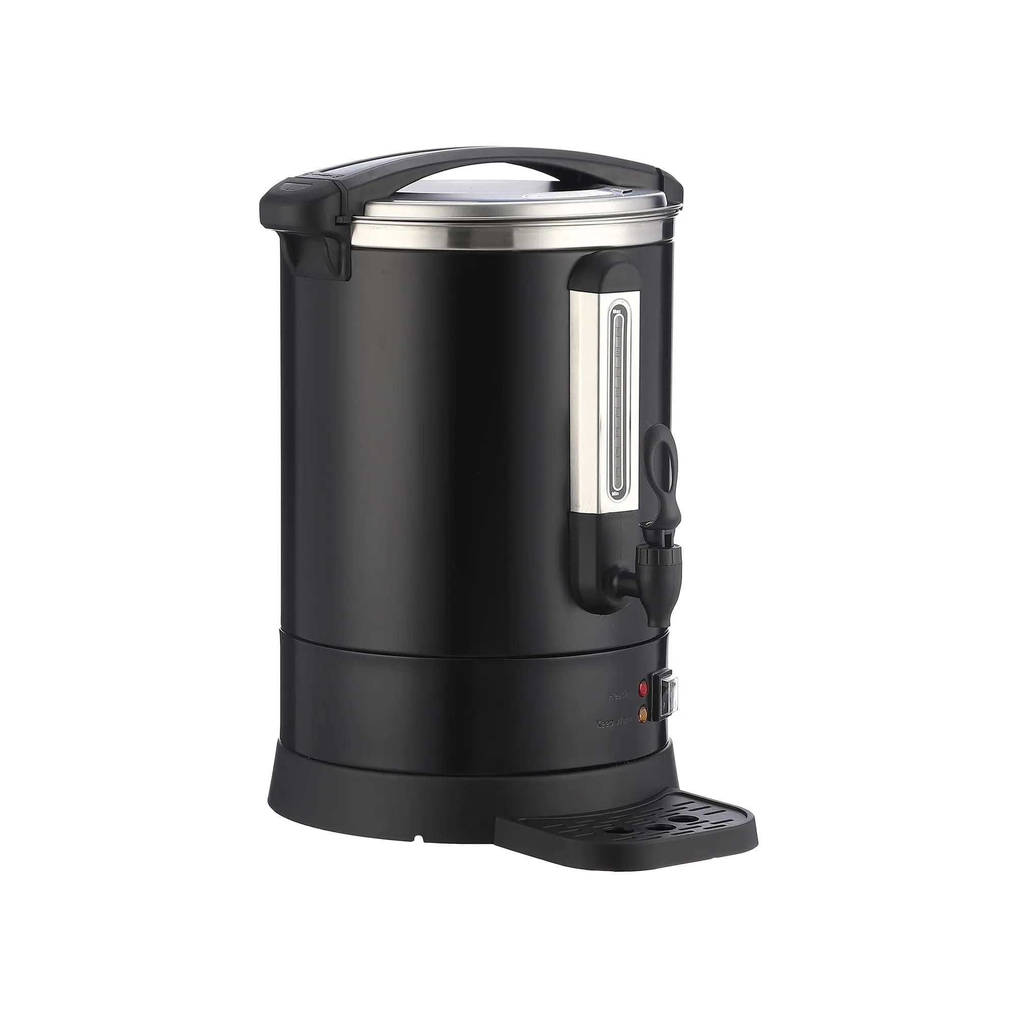 120 Cup Commercial Coffee Maker with Percolator Brewing, 18L Stainless Steel Hot Water Urn, Dual Tap for Fast Serving – Event & Office Coffee Dispenser, Metallic Black