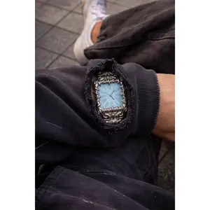 The Legacy - ownyourtime Sculpted Stainless Steel Watch with Ice-Blue Dial Classic Roman Numerals & Bold Architectural Detail