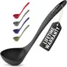 Zulay Kitchen Nylon Soup Ladle Spoon - Heat-Resistant Gravy Ladle with Pour Spout, Comfortable Grip, and Dishwasher Safe Design