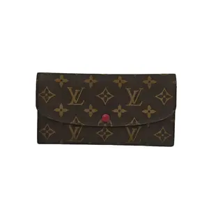 Pre-owned Louis Vuitton leather Mini Bags LA preloved Emilie wallet in Monogram canvas with a fuchsia press stud closure
