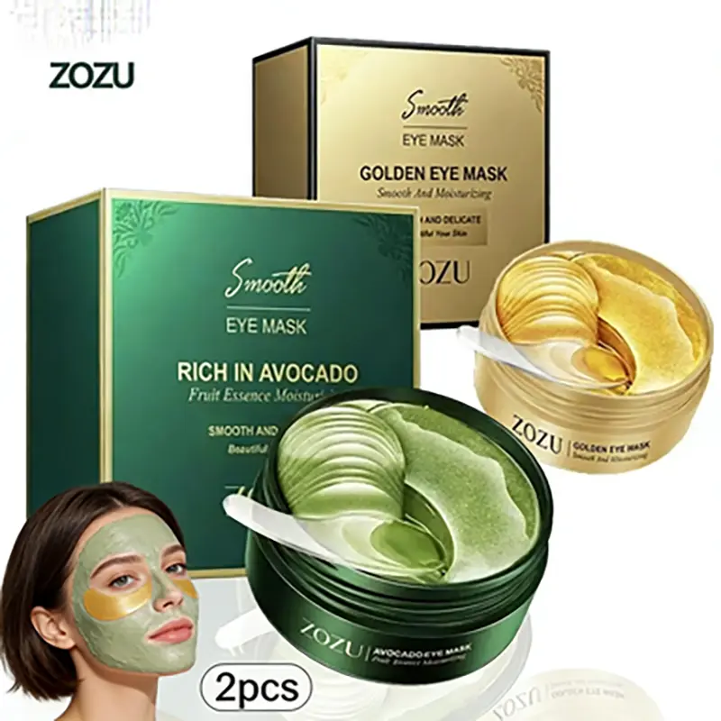 Avocado & Gold Foil Dual-Effect Topical Eye Mask Patches - Moisturizer, Hydrating, Anti-Puffiness, Brightening, Soothing Barrier Repair Eye Treatments for Dryness, Swelling Reduction (Night Routine Essential)