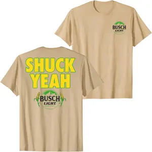 Busch Light Shuck Yeah Corn Graphic T-Shirt, Funny Farm Beer Slogan Back Print Tee for Men Women, Vintage Unisex Country Streetwear Shirt, Summer Casual Party Top