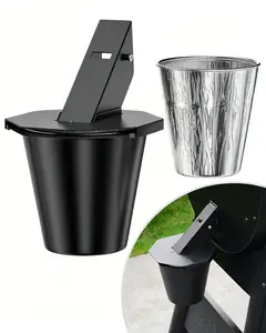 Fathers Day Gifts Upgraded Grease Bucket with Lid & 1PCS Liners, Grease Catcher for Smoker Drip Bucket, Compatible with Traeger, Pit Boss, Z Grills, Recteq and More - Grease Bucket for Pellet Grill Fathersdaygift