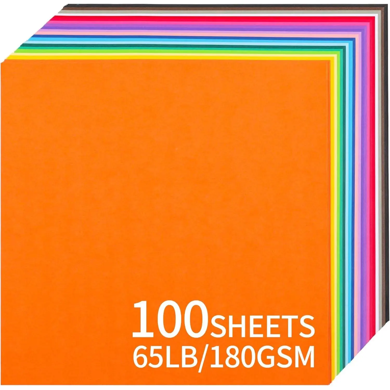 Colored Card Stock Starter Kit - 100 Sheets, 20 Colors, 12x12 in, 65LB/180GSM, Acid-Free, Easy to Fold & Score, Inkjet Printer Compatible, for Paper Crafts, Home Party, School Decor, Adults UAP10