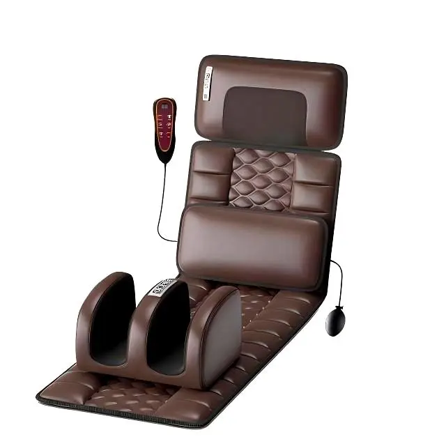 Foldable multifunctional electric massage mat for full body, shiatsu kneading for neck & legs, adjustable back vibration massage. 【Notice: Back panel merely delivers buzz vibration】Perfect present for birthdays and holidays