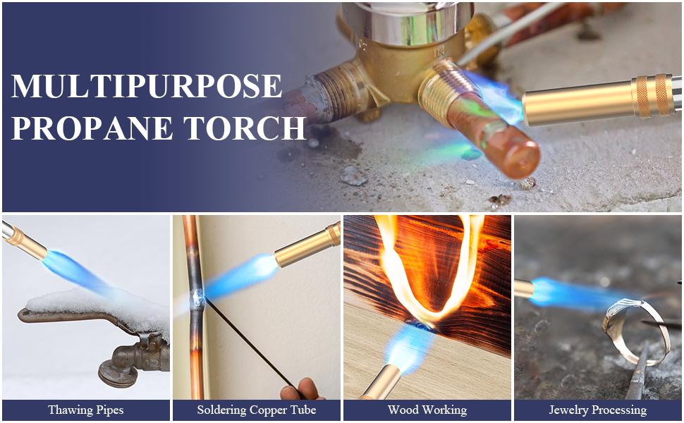 Propane Torch Kit Trigger Start 5' Long Hose Mapp Gas Torch with Included Holster Adjustable Flame Torch Kit,Soldering Torch for Welding Soldering Brazing Propane Torch Kit Trigger Start 5' Long Hose Mapp Gas Torch with Included Holster Adjustable Flame Torch Kit,Soldering Torch for Welding Soldering Brazing