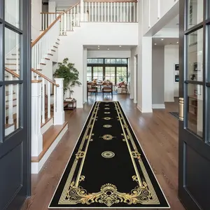 Non-slip Rectangular Carpet, 1 Count Modern Classic Floor Mat, Decorative Floral Area Rug for Home Living Room Bedroom Hotel Dormitory