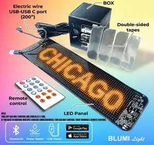 Chicago Football LED Car Sign, Bluetooth App Controlled Windshield Display, Scrolling Text Animation for Trucks, Bear Game Day Car Decor, Personalized Chicago Fan Accessory, DIY Scrolling Message Board