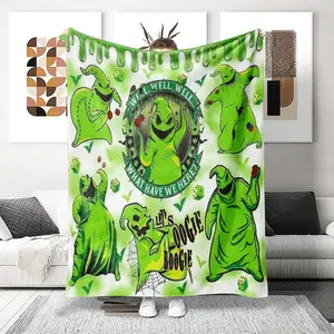 Ultra-Soft Flannel Woolen Blanket, Oogie Boogie Design, Soft Fluffy Blanket, Perfect Gift for All Occasions, Cozy & Skin-Friendly, Ideal for Home Use