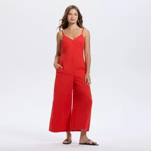 Women's Wide Leg Jumpsuit - A New Day Geranium Red XS