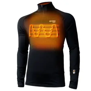 Men's Slim-Fit Heated Base Layer Shirt, USB-Powered Thermal Top with Dual-Control, 3 Zones & 10000mAh Battery, Menswear