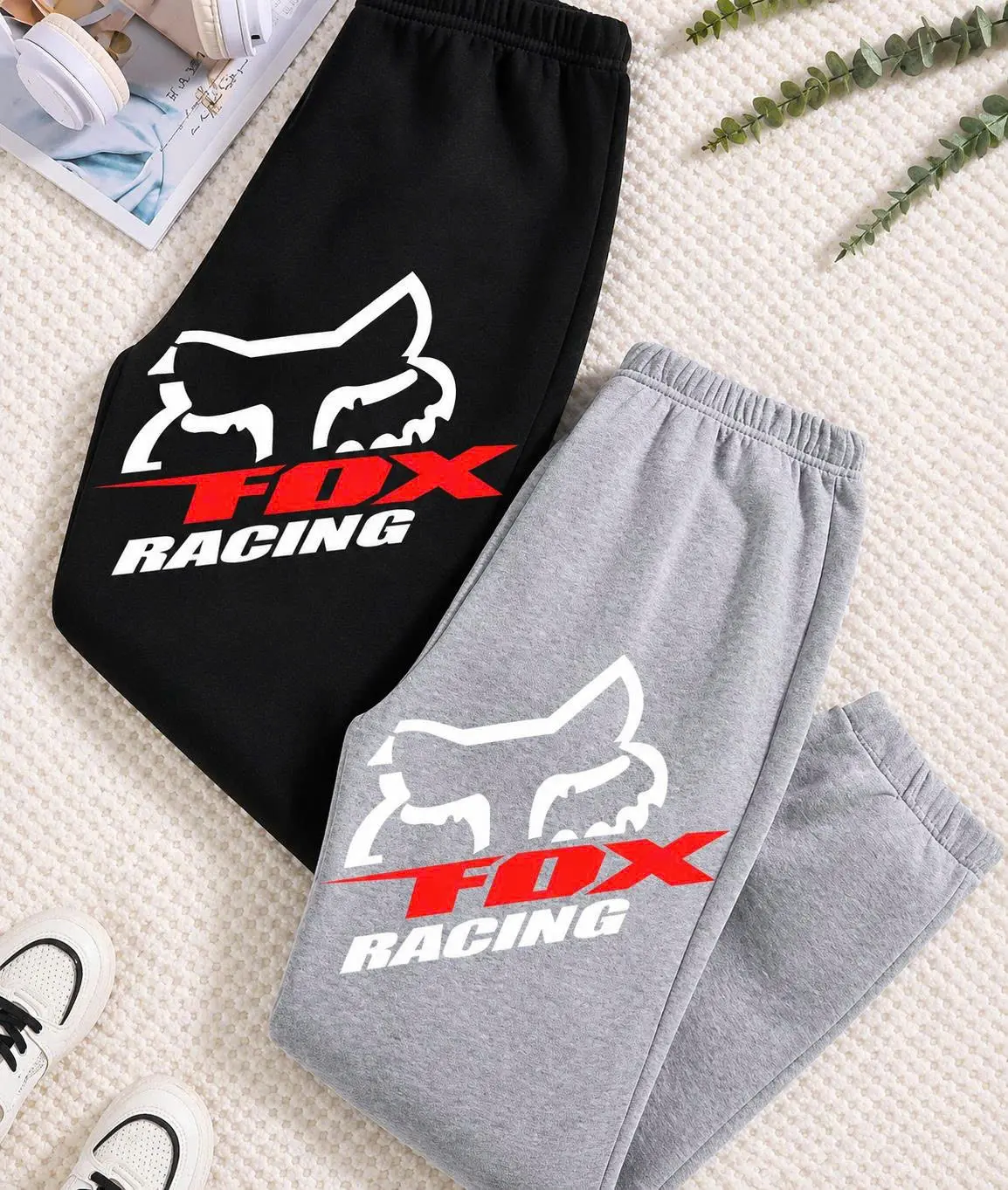 Fox Unisex Racing show Sweatpants, Red Racing Show Style Jogger Sweatpants Pants for Men & Women, High-speed Inspired Sweatpants, Pants For Racing Lovers, All Seasons Comfort Style Sweatpants