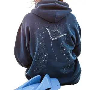 Manta Ray Hoodie, Stingray Sweatshirt For Ocean Lovers, Beachy Girl Gift, Coconut Women Hoodie, Sea Life Hooded Sweatshirt, Biologist Gifts