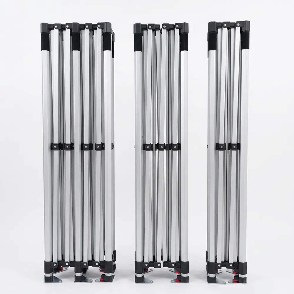 40mm Hexagonal Aluminium Alloy Canopy Tent Frame, 3-Level Adjustable Height, Pinch-Free Buttons, Square Legs, Lightweight Durable Foldable Retractable Moisture-Proof Pop Up Replacement Shelter Frame Set with Roller Bag, 5-8 People, Sturdy Square Legs
