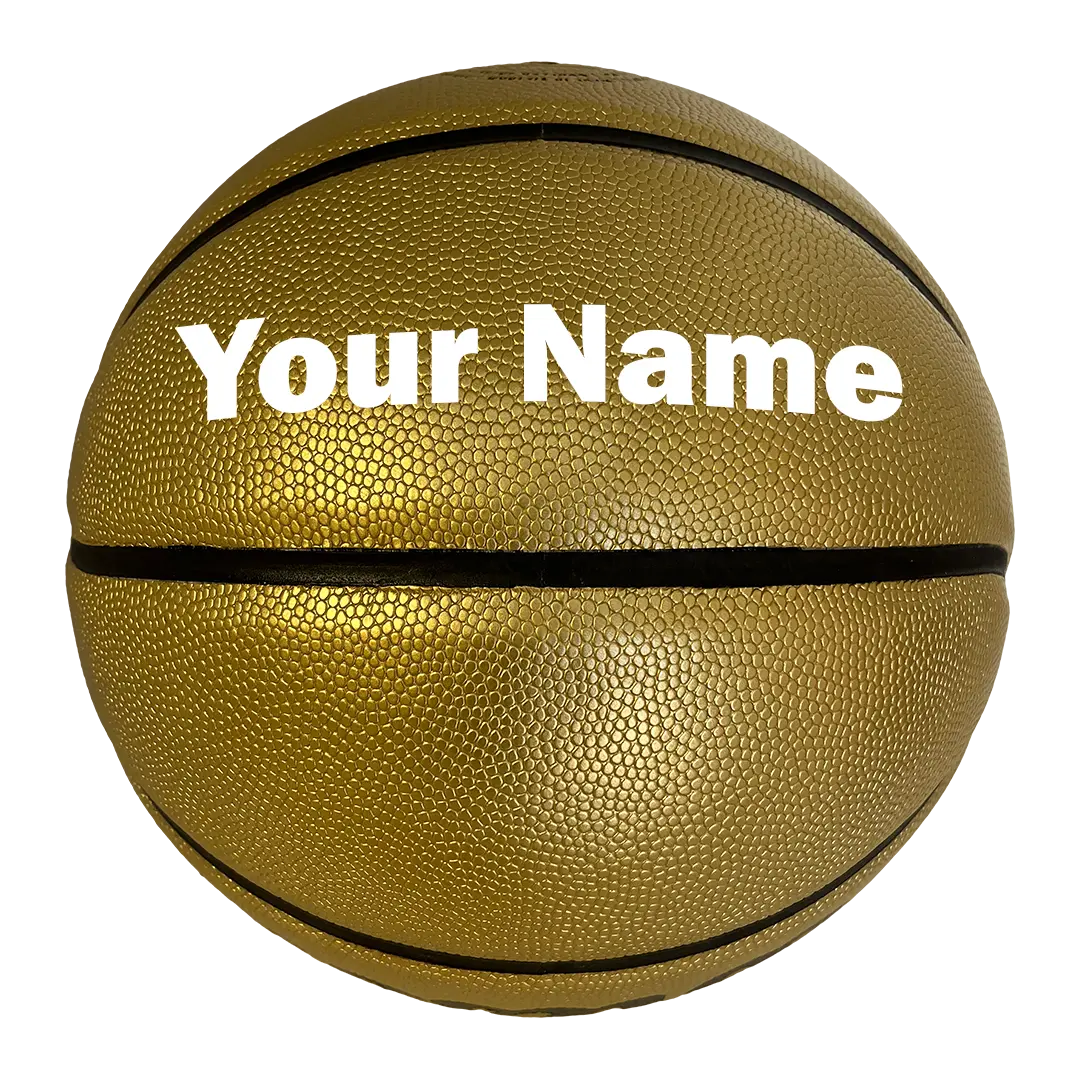Hammet Customized Gold Basketball Size 29.5" or 28.5", Personalized with Your Custom Name, Great Gift for All Ages
