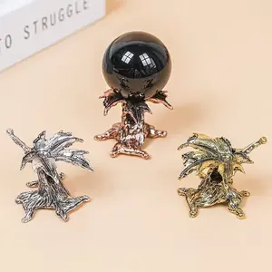 Elegant Maple Leaf Crystal Ball Metal Base, Fits Various Crystals, Perfect Home Decor, Office Desk Decoration, Ideal Holiday Gift