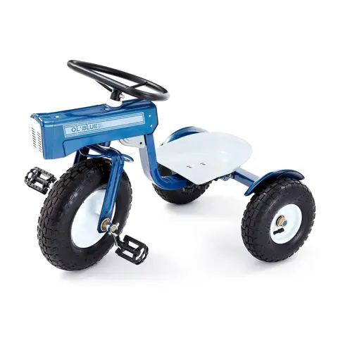 Tricam Ol' Tractor Tricycle, 22" Steel Toddler Bike Kids Ride On Toy, Blue/Pink