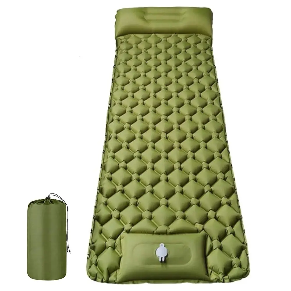 Adorer.care Camping Sleeping Mat with Pillow Built-in Foot Air Pump Outdoor Hiking Backpacking Pad Single Size Ultralight Inflatable Compact for Tent