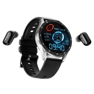Smart Watch with Earbuds, 1.32 Inch Round Fitness Watch X7, 2 in 1 Bluetooth Watch with Step,Calories,Sleep Monitor,Heart Rate Blood Pressu-re Monitor for iOS & Android