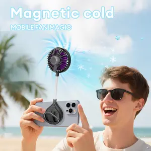 AOC PF002 Magnetic Bracket Mini Fan – Lightweight & Portable, 360° Full-Area Air Supply, 3-Speed Instant Cooling, Adjustable Hose for Precise Airflow, Silent Operation, Handheld Air Conditioner for a Cool Summer