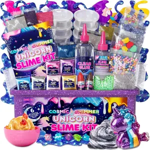 Unicorn Slime Kit for Girls Ages 7–12, DIY Shimmer Slime Set with Glow-in-The-Dark, Pearlescent, Holographic & Glitter Slimes, Creative Craft, Birthday Gift for Kids Visit the Original Stationery Store