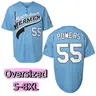 JKNAKN Oversized Extended Size (S-8XL) Men's Baseball Jersey, 55 Kenny Powers Eastbound & Down Charros Myrtle Beach Mermen Light Blue TikTok Viral Breezy Bowl Polo Shirt, Football Jersey, Christmas Eve Gift, Jersey Baseball, Number Jersey Baseball