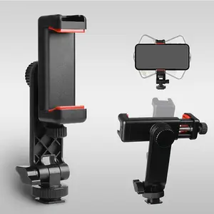 Camera Hot Shoe Phone Holder Flexible Phone Tripod Mount Adapter w Double Cold Shoe Mount for Microphone LED Light, DJI Ronin SC iPhone Samsung Canon#valentine's day#new years