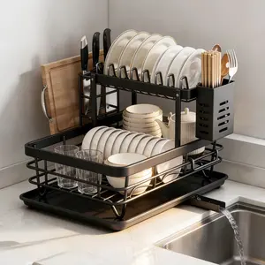 Kitchen Sink Dish Rack, Modern Durable Kitchen Counter Organizer, Detachable Design for Easy Cleaning & Storage Solutions