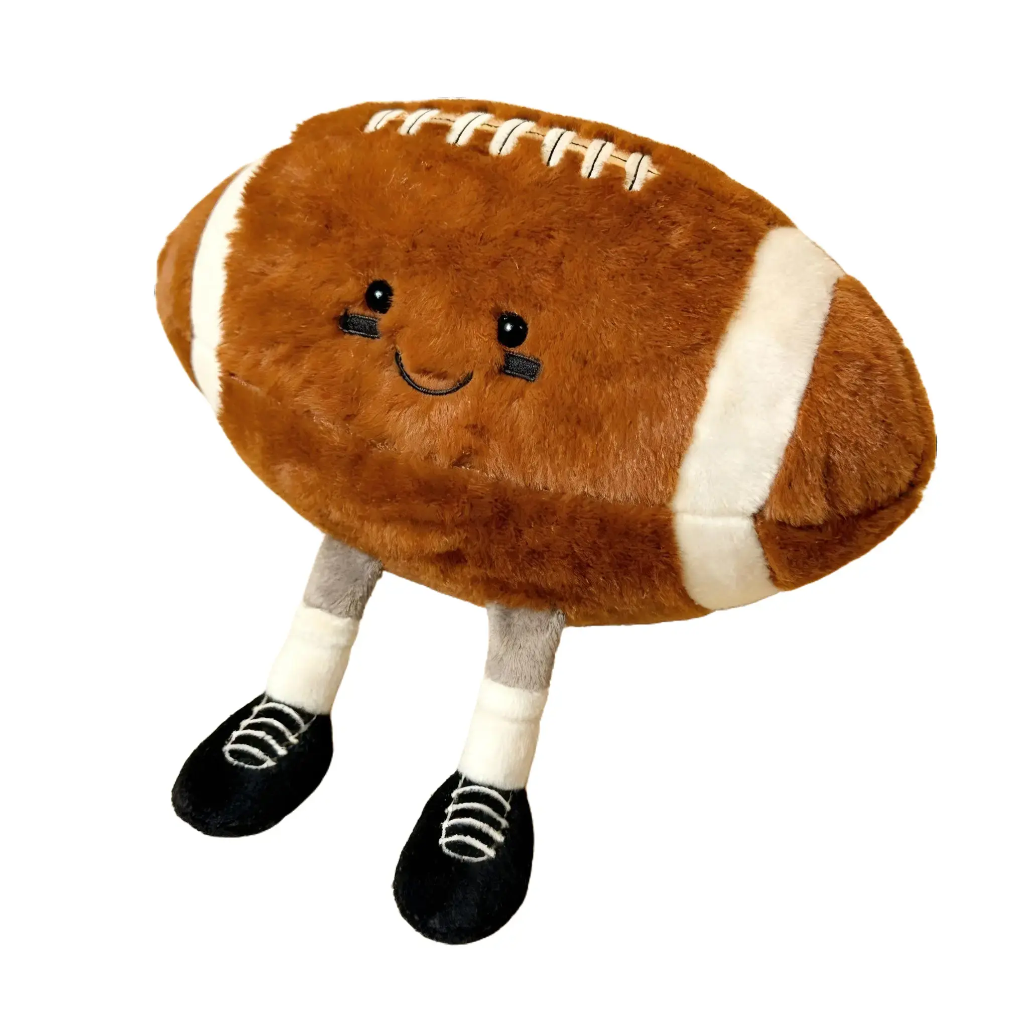 7-Inch & 11-Inch Sports-Themed Fluffy Fill Stuffed Animal, Durable Soft Fabric Soccer Ball/Football/Basketball Dolls with Smiley Face & Playful Look, Cute Collectibles Ideal for Kids’ Birthday & Watch Party Gifts, Smiley Face Squishy