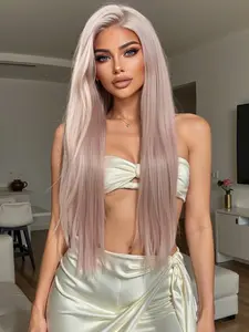 Summer Hot Sale 13×4 HD Synthetic Lace Wig, Lace Synthetic Wigs, Silky Straight Wig, 30-inch Straight Hair, Realistic Strands, Heat-Resistant Synthetic Fiber, Freely Stylable, Comfortable and Breathable Cap, Ideal for Daily Wear, Versatile for Women