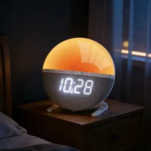 Medium to Large Sunrise Alarm Clock Wake-Up Light for Heavy Sleepers, Bedroom Essential with Sunrise Simulation, Snooze, Sleep Timer, 11 Brightness Levels, 12/24H Format, Ideal Gift for Adults & Teens, Bedroom Nightstand Decor Multifunctional Digital