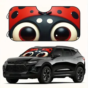 1pc, Collapsible Car Sunshade Featuring a Ladybug Eye Design, Designed to Block Sunlight on RV Windshields, Serves As a Front Window Awning, Comes with 4 Suction Cups, Helps Reduce Heat Inside Suvs, UV Protective Sunshade, Car Window Shades