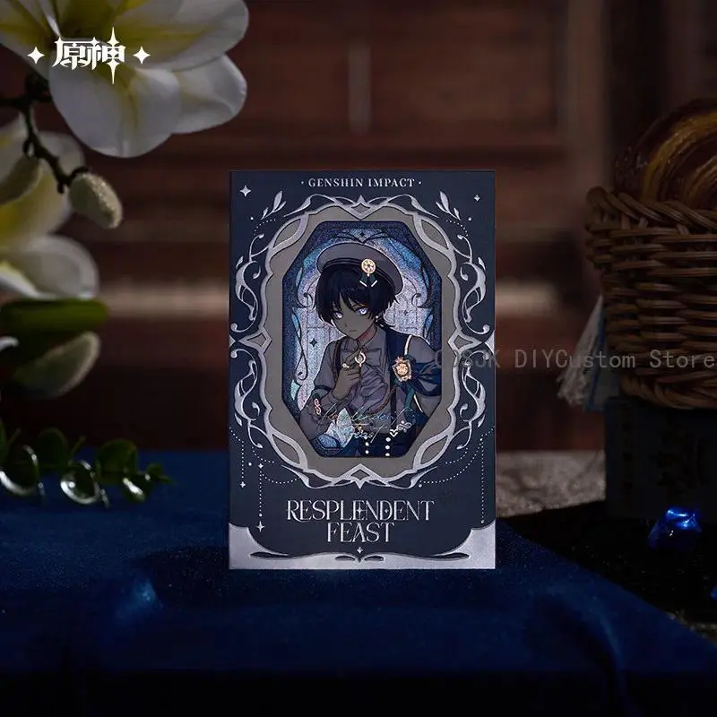 Official MiHoYo Genshin Impact Wanderer Radiant Night Banquet Series Cosplay Badge Acrylic Brick Photo Frame Ring Earrings Gift