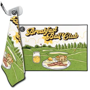 Fore Show Magnetic Golf Towel (Breakfast Ball Club) Waffle Microfiber with Magnet for Golf Bags, Carts & Clubs - 24” x 16” Funny Golf Gift Accessory