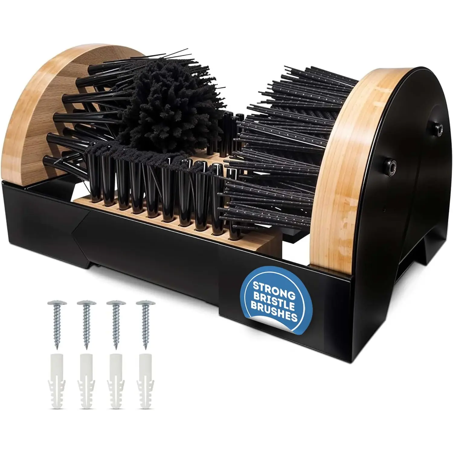 Heavy-Duty Synthetic Boot Scrubber with Scraper Brushes, Mountable All-Weather Cleaning Hardware for Entryways, Durable Indoor-Outdoor Mud Removal Tool for Women & Adults, Any Season