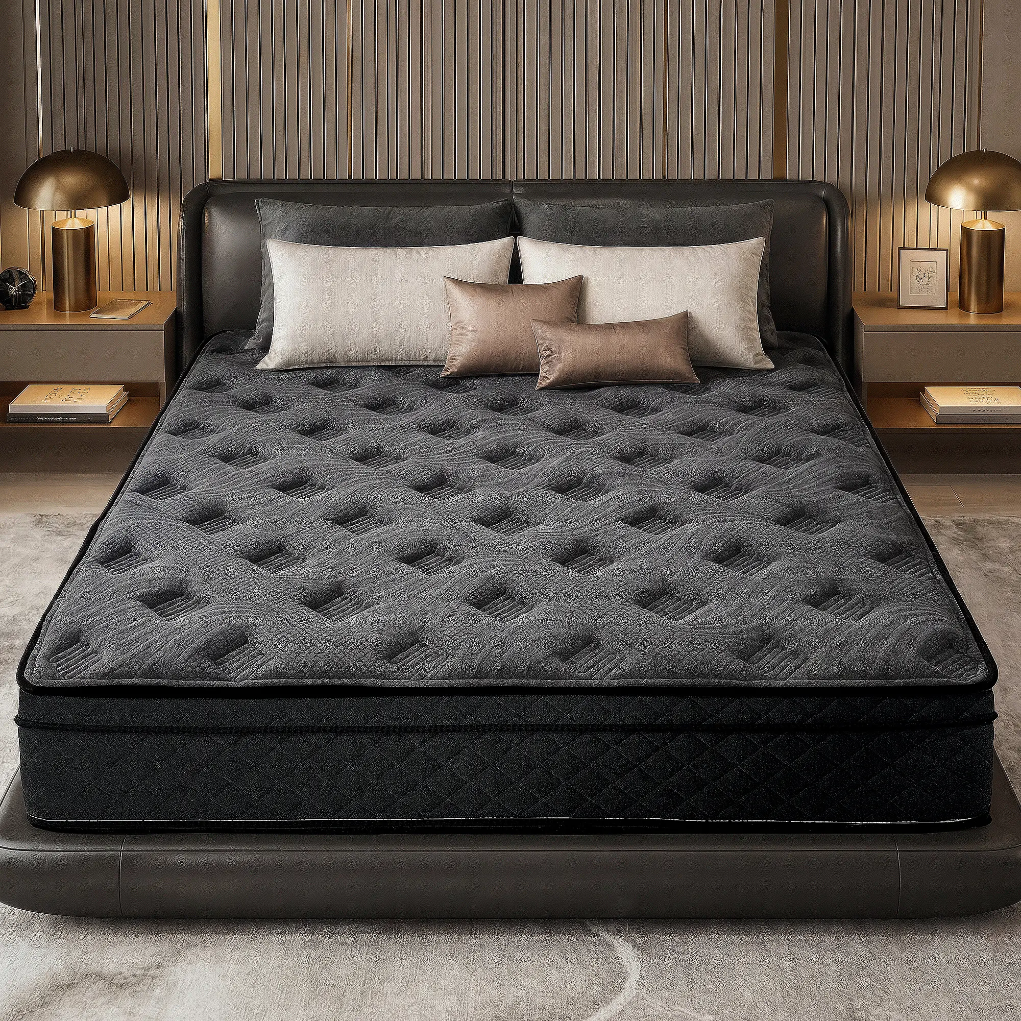 12 inch Queen Size Hybrid Mattress in a Box,Medium Firm,7-Zones Individual Pocket Spring for Pressure Relief, Motion Isolation