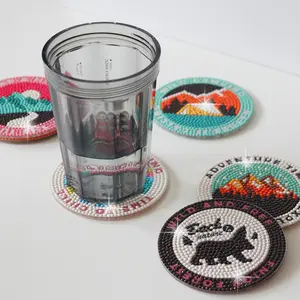 Pack Of 6 Diamond Painting Coasters for Outdoor Camping, Including a Small Kit for Adults to Create Their Own Diamond Art Crafts Outdoor Camping Coasters