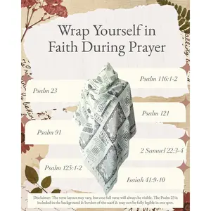 The Protection Scarf - Christian Bible Verse Shawl - Psalms Prayer Scarf with Jesus's Name - Soft Polyester for Prayer and All Seasons