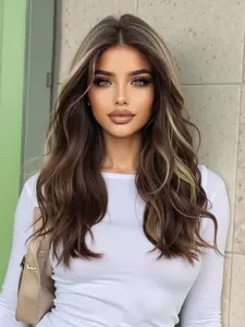 Long Wavy Wigs for Women, Loose Wave Wig, Water Wavy Wig, Gorgeous Fluffy Wigs without Bangs, Synthetic T Part Lace Wigs for Party, Daily Use