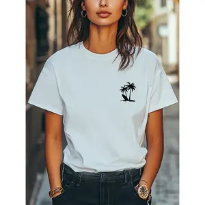 Palm Tree Logo Tropical Graphic Unisex T-Shirt Women Men Trendy Tee Casual Tee