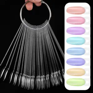 30pcs Nail Display Tips Clear Nail Swatches Tips For Display Nail Samples Gel Polish Palette Color Chart Manicure Practicing Tools Diy Nail Art