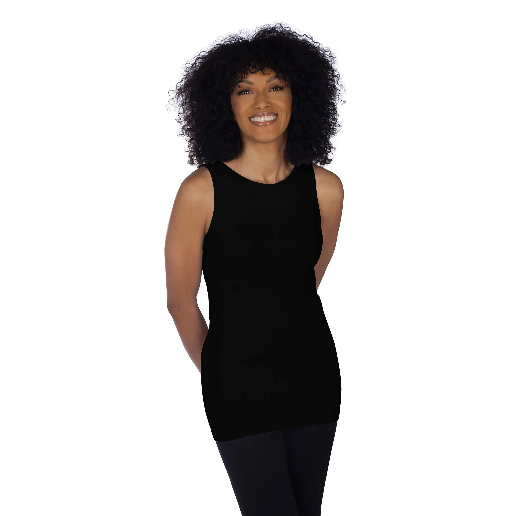 Women's Jewel Neck Ribbed Tank Top
