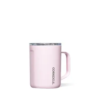 CORKCICLE Classic Coffee Mug - Reusable Stainless Steel, Pink Color, Tumbler Design, Washable, Ideal for Coffee and Tea Drinks