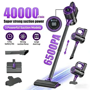 Wireless Handheld Long Pole Standing Vacuum Cleaner, 6500pa Strong Suction, LED Display, Adjustable Power, USB Charging, Pet Mode, Portable, Powerful Suction Vacuum
