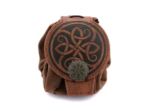 Nordic Leather and Velvet Dice Bag: Converts to Rolling Mat for Dungeons and Dragons Game Durable