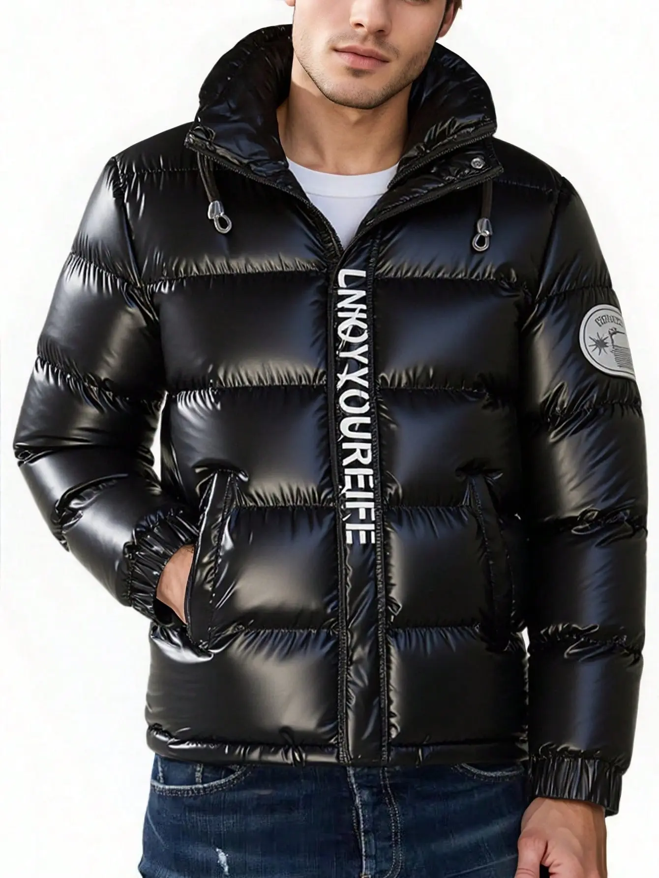Men's glossy jacket, breathable and casual