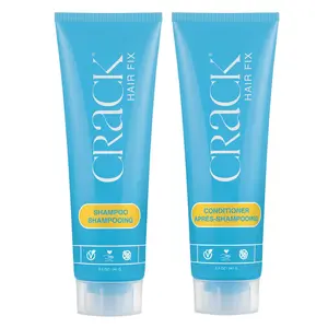 Crack Hair Fix Shampoo & Conditioner Set for Damaged Hair - Anti-Frizz, Bond Repair, Curl Care, Humidity & Color Protection