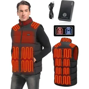 Heated Vest Men Electric Heating Vest with Battery Pack for Winter Hunting Zip Fleece Menswear Tops Gilet