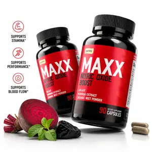 Feel More Energy & Stamina Daily – Puriely MAXX for Men | Nitric Oxide Blood Flow Support | Vitality, Endurance & Performance Formula | 90 Capsules All Natural Supplement Bodybuilding Supplement