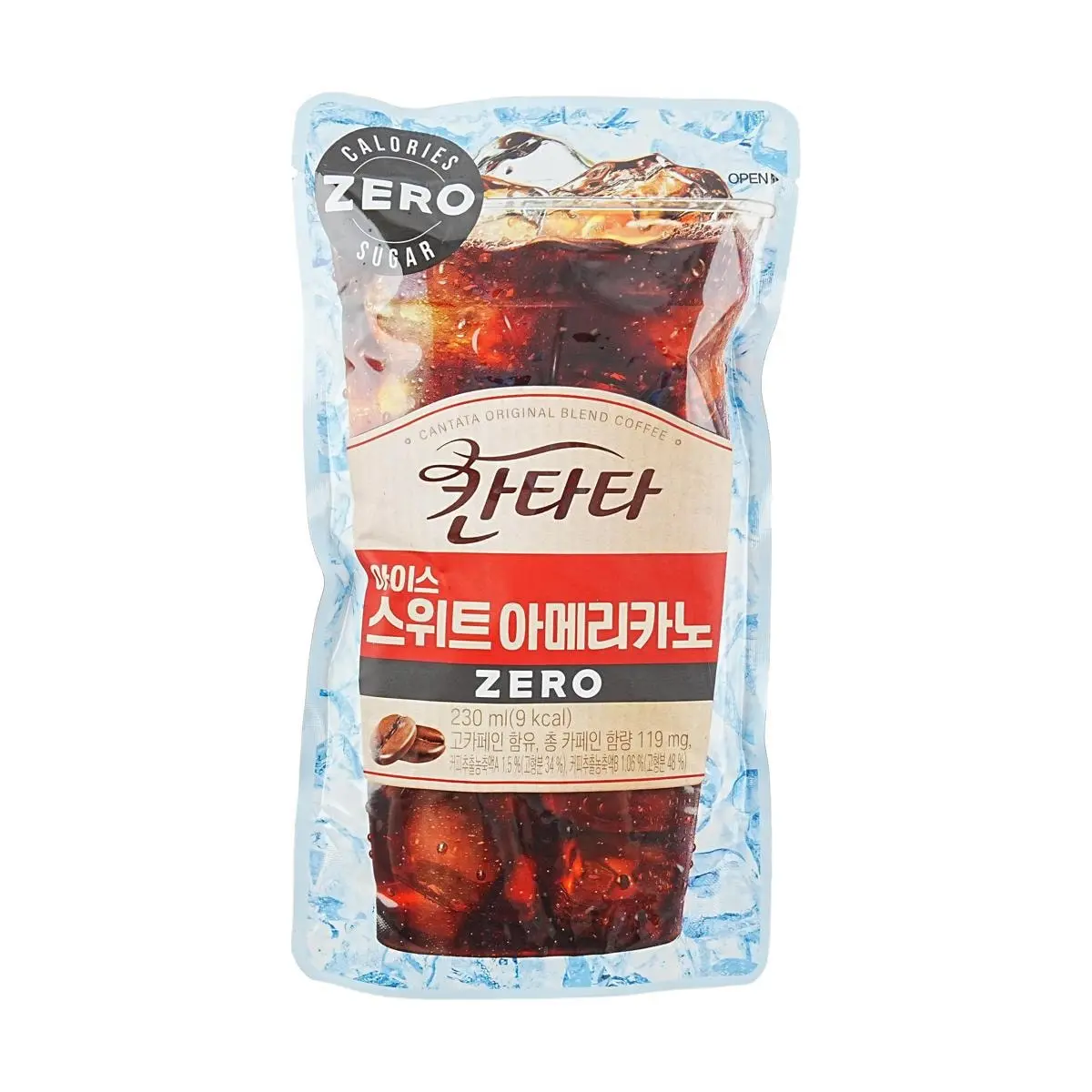LOTTE Contata Zero Sugar Fat-Free Iced Americano Coffee Drink 230ml - Korean Convenience Store Favorite